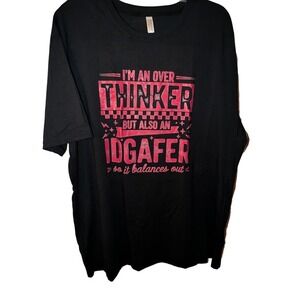 Royal Avalon Sun-Ray Overthinker IDGAFER Graphic T-Shirt Black XL UPF 50+‎ UV